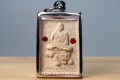 Luang Pho Pern Amulet with Gold Takrut and precious stones