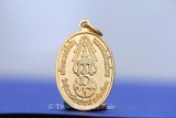 Gilt Thai Buddha Amulet King Bhumibol from the year 1988