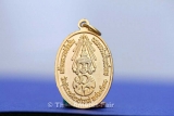 Vergoldetes Buddha Thai-Amulett Knig Bhumibol von 1988
